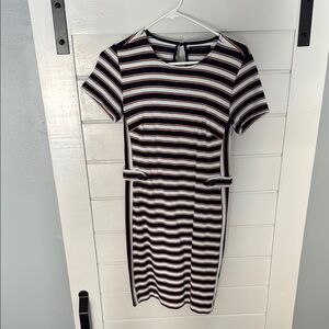 Banana Republic Striped Navy and White Dress